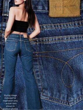 Vtg90s Y2K Calvin Klein 21" Extreme Flare Low/Mid Rise Rave Jeans 9 Britney Vibe